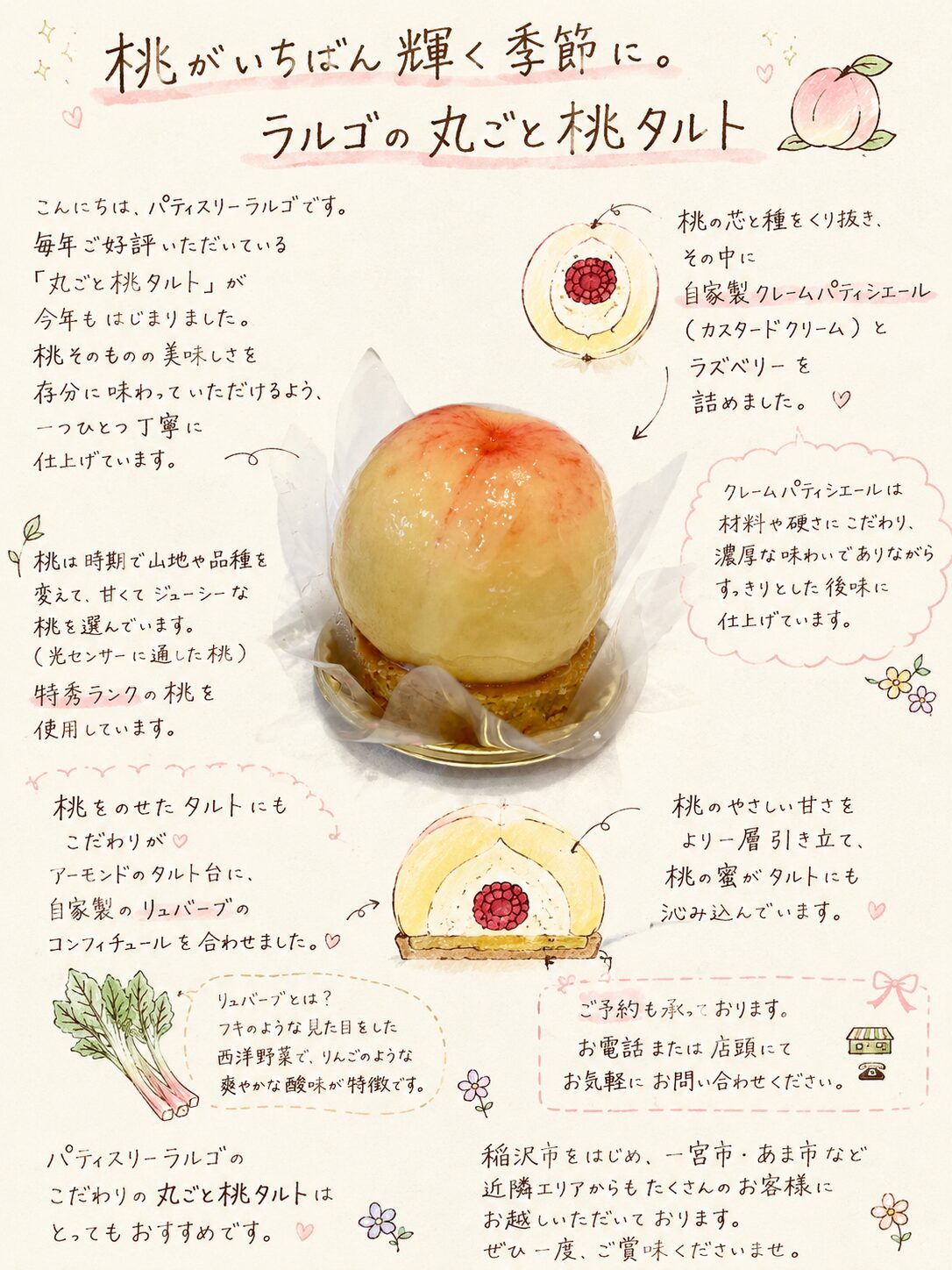 一宮市　桃タルト